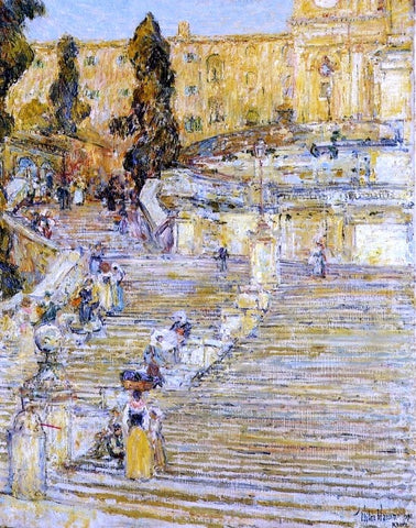  Frederick Childe Hassam Spanish Steps, Rome - Hand Painted Oil Painting