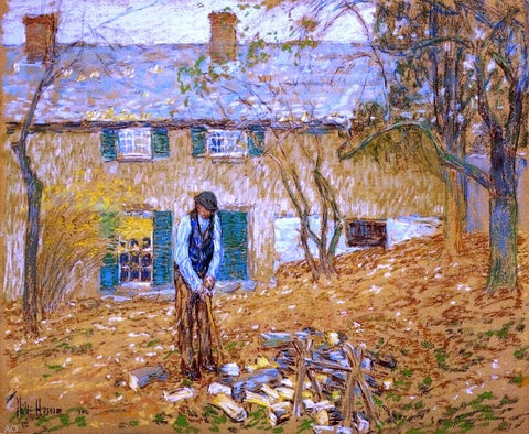  Frederick Childe Hassam A Woodchopper - Hand Painted Oil Painting