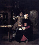  Gabriel Metsu Portrait of the Artist with His Wife Isabella de Wolff in a Tavern - Hand Painted Oil Painting