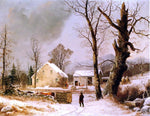  George Henry Durrie Winter Scene in New England - Hand Painted Oil Painting