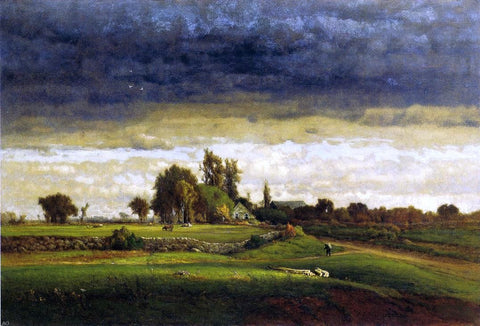  George Inness Landscape with Farmhouse - Hand Painted Oil Painting