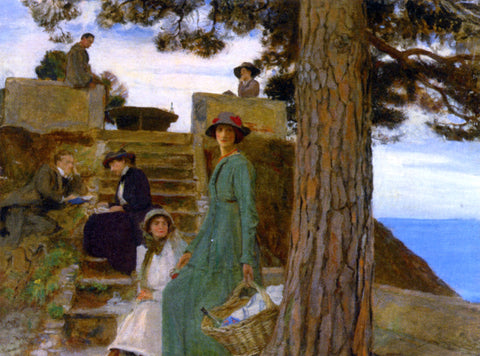  George Spencer Watson A Picnic at Portofino 1911 - Hand Painted Oil Painting