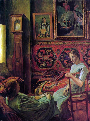  Georges-Daniel De Monfried Conversation in the Studio of Cornelia-de-Conflent - Hand Painted Oil Painting