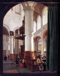  Gerard Houckgeest Interior of the Oude Kerk, Delft, with the Pulpit of 1548 - Hand Painted Oil Painting