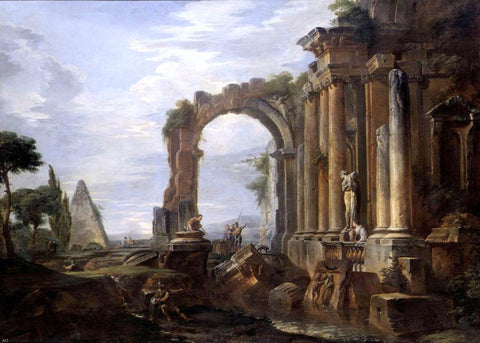  Giovanni Paolo Pannini Capriccio of Classical Ruins - Hand Painted Oil Painting