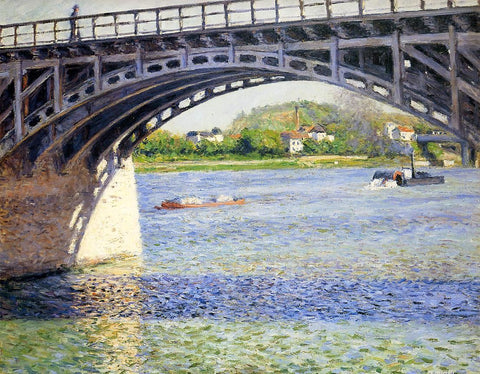  Gustave Caillebotte The Argenteuil Bridge and the Seine - Hand Painted Oil Painting