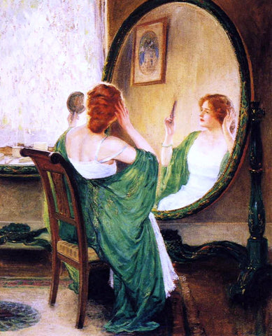  Guy Orlando Rose A Green Mirror - Hand Painted Oil Painting