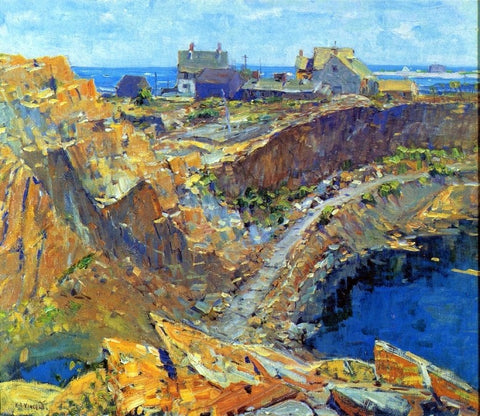  Harry Aiken Vincent An Old Quarry, Rockport - Hand Painted Oil Painting