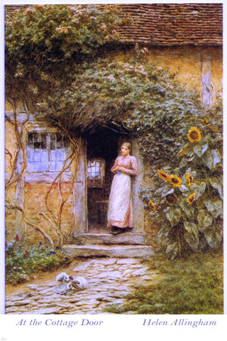  Helen Allingham At the Cottage Door - Hand Painted Oil Painting