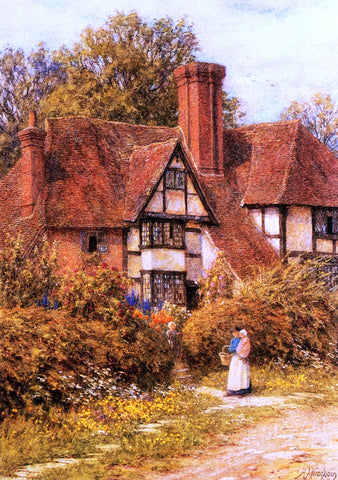  Helen Allingham Manor House, Kent - Hand Painted Oil Painting