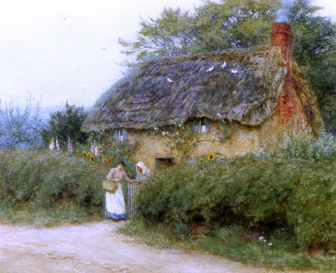  Helen Allingham RWS A Cottage With Sunflowers At Peaslake - Hand Painted Oil Painting