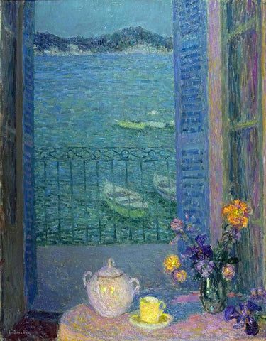  Henri Le Sidaner Bouquet by the window - Hand Painted Oil Painting