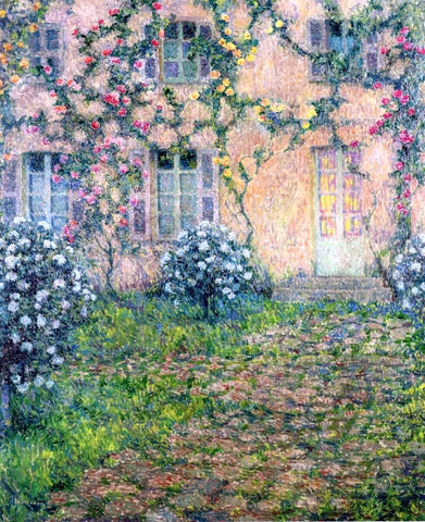  Henri Le Sidaner A House with Roses - Hand Painted Oil Painting