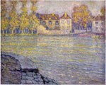  Henri Le Sidaner Houses by the River at Sunset - Hand Painted Oil Painting