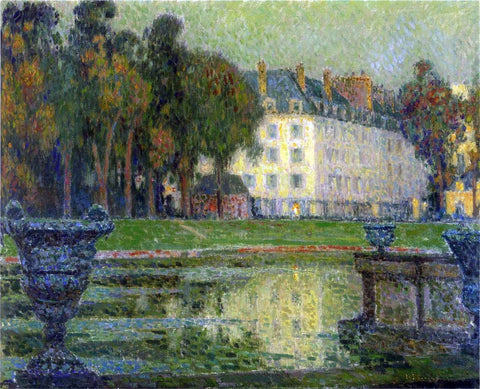 Henri Le Sidaner Neptune Fountain at twilight - Hand Painted Oil Painting