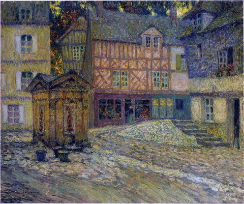  Henri Le Sidaner Place de Puits en Honfleur - Hand Painted Oil Painting