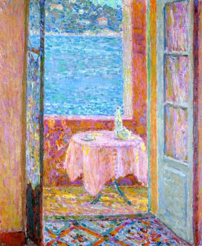  Henri Le Sidaner Table by the Sea, Villefranche-sur-Mer - Hand Painted Oil Painting