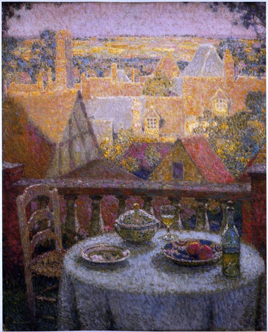  Henri Le Sidaner A Table on the Terrace - Hand Painted Oil Painting