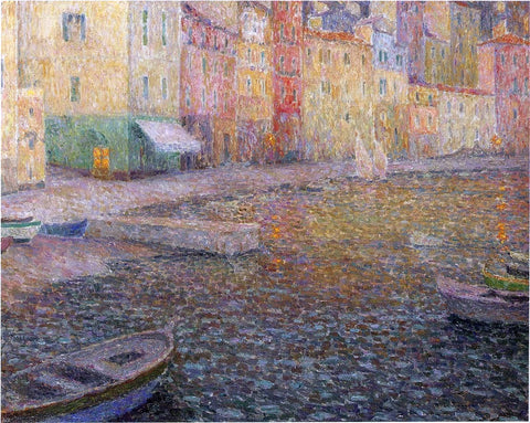  Henri Le Sidaner A Quay in Twilight - Hand Painted Oil Painting