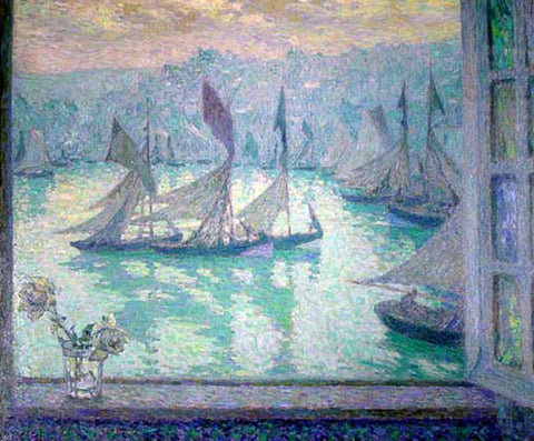  Henri Le Sidaner Window at the Port of Honfleur - Hand Painted Oil Painting