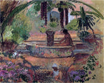  Henri Lebasque Marthe and Pierre at a Fountain in Saint Maxime - Hand Painted Oil Painting