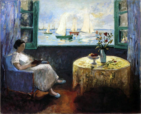  Henri Lebasque Reading by the Window - Hand Painted Oil Painting