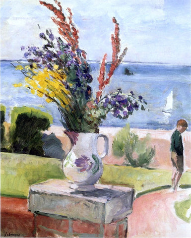  Henri Lebasque Terrace by the sea - Hand Painted Oil Painting