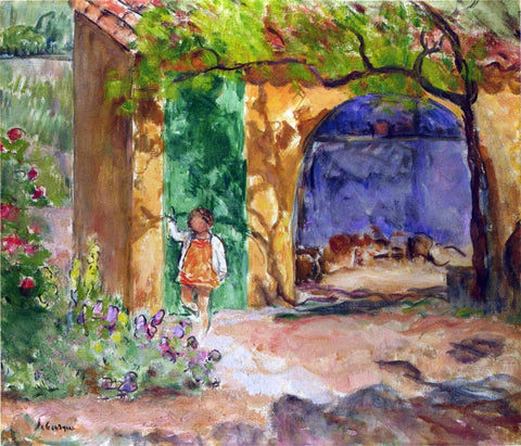  Henri Lebasque A Young Girl on the Veranda at St Tropez - Hand Painted Oil Painting
