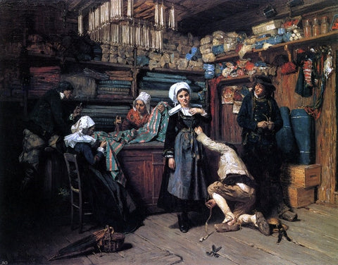  Henry Mosler Buying the Wedding Trousseau - Hand Painted Oil Painting