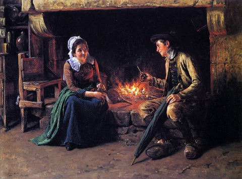  Henry Mosler The Chimney Corner - Hand Painted Oil Painting