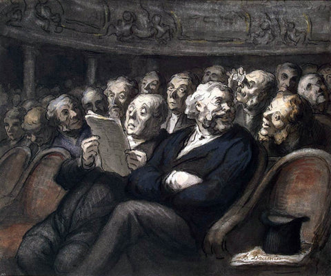  Honore Daumier Intermission at the Comedie Francaise - Hand Painted Oil Painting