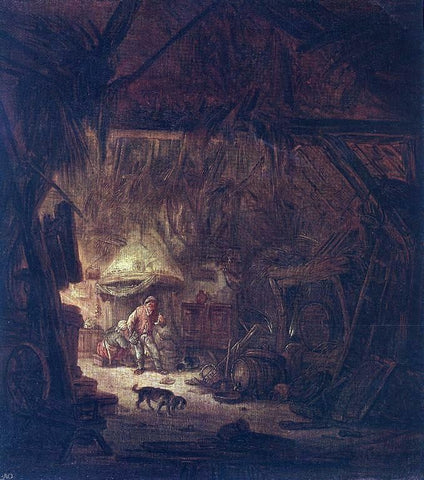  Isaac Van Ostade Interior of a Peasant House - Hand Painted Oil Painting