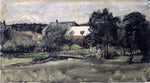  J Frank Currier Landscape with Bridge and Houses - Hand Painted Oil Painting