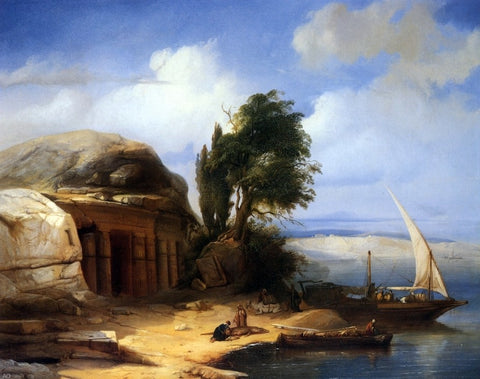  Jacobus Albertus Michael Jacobs On the Banks of the Nile - Hand Painted Oil Painting
