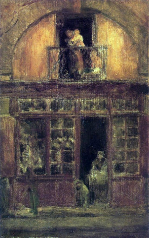  James McNeill Whistler A Shop with a Balcony - Hand Painted Oil Painting
