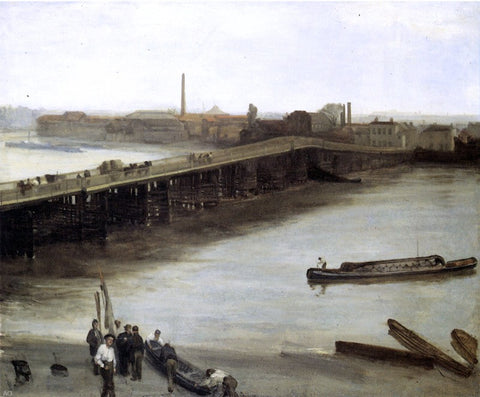  James McNeill Whistler Brown and Silver: Old Battersea Bridge - Hand Painted Oil Painting