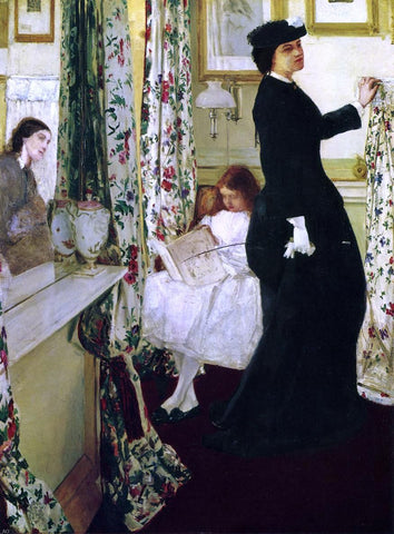  James McNeill Whistler Harmony in Green and Rose: The Music Room - Hand Painted Oil Painting