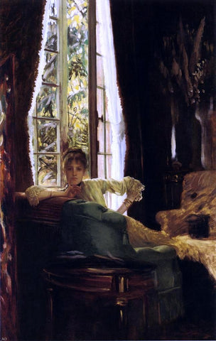  James Tissot Study for (also known as Woman in an Interior) - Hand Painted Oil Painting