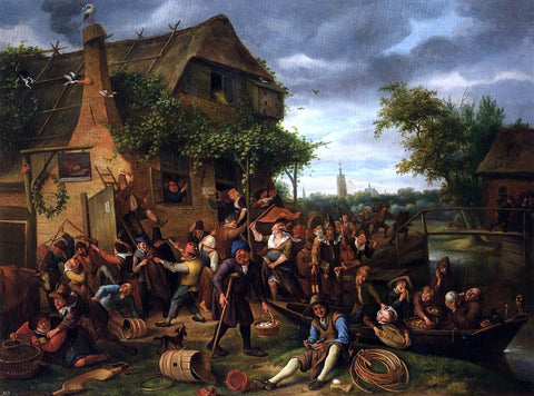  Jan Steen A Village Revel - Hand Painted Oil Painting