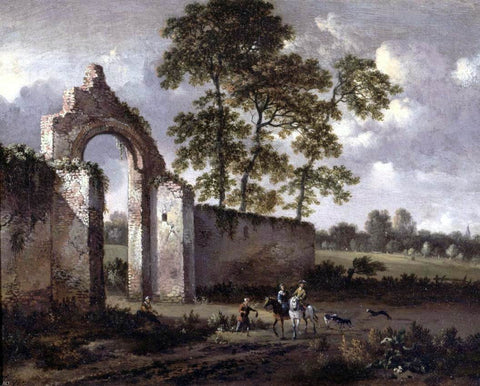  Jan Wynants Landscape with a Ruined Archway - Hand Painted Oil Painting