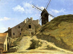  Jean-Baptiste-Camille Corot A Windmill in Montmartre - Hand Painted Oil Painting