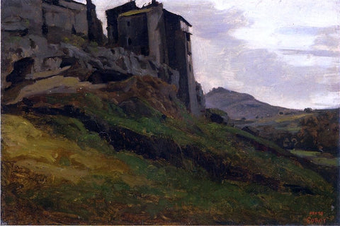  Jean-Baptiste-Camille Corot Marino, Large Buildings on the Rocks - Hand Painted Oil Painting