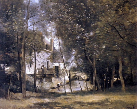  Jean-Baptiste-Camille Corot Mill at Saint-Nicolas-les-Arras - Hand Painted Oil Painting