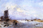  Johan Barthold Jongkind Winter Scene - Hand Painted Oil Painting