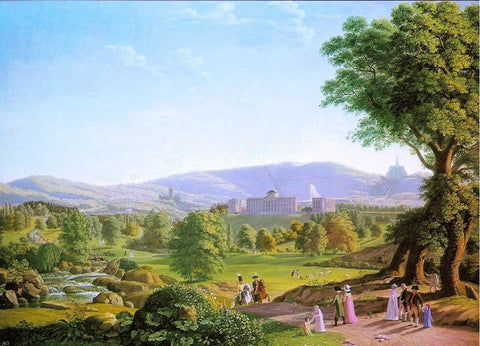 Johann Erdmann Hummel Schloss Wilhelmshohe with the Habichtswald - Hand Painted Oil Painting