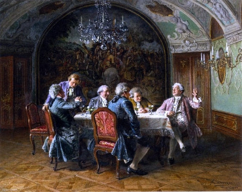  Johann Hamza A Good Dinner - Hand Painted Oil Painting