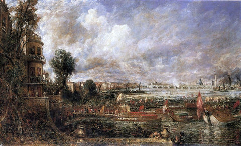 John Constable The Opening of Waterloo Bridge Seen from Whitehall Stairs, June 18th 1817 - Hand Painted Oil Painting