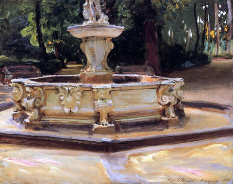  John Singer Sargent A Marble Fountain at Aranjuez, Spain - Hand Painted Oil Painting