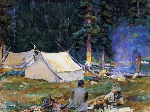  John Singer Sargent Camping at Lake O'Hara - Hand Painted Oil Painting