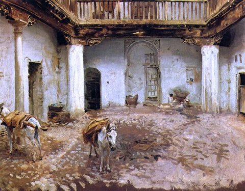  John Singer Sargent A Moorish Courtyard - Hand Painted Oil Painting